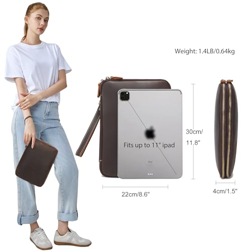 Full Grain Leather Travel Cable Accessories Bag