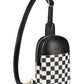 Crossbody Bags for Women Leather Cross Body Sling Bag for Woman Travel Black and White Checkered
