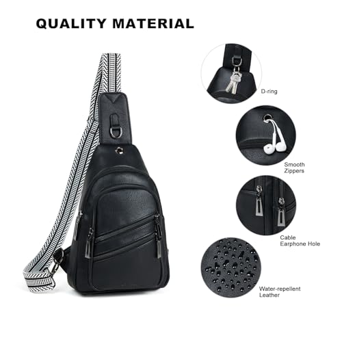 7L Crossboydy Sling Bag for Women Vegan Leather Crossbody Purse Fanny Pack Chest Bag for Travel