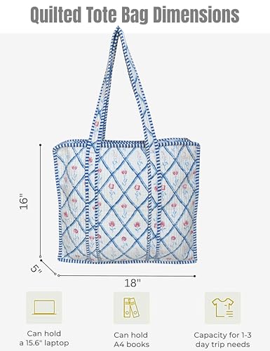 100% Cotton Quilted Tote Bag For Women