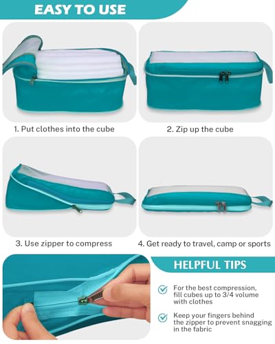Compression Packing Cubes for Travel (8 Count)
