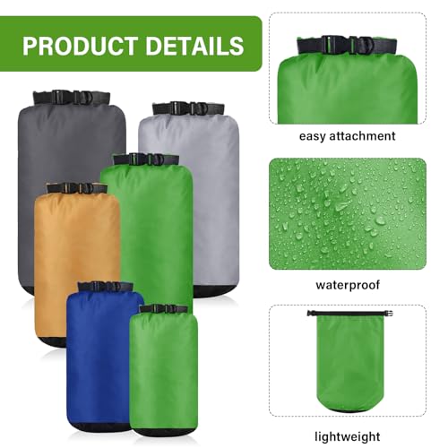 6 Pcs Waterproof Dry Bag Set for Kayaking & Camping (6 Count)