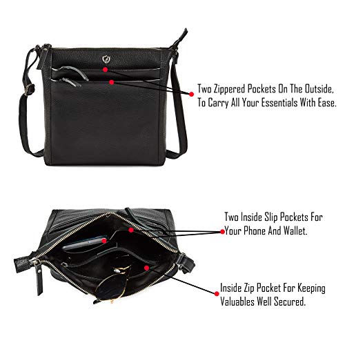 Small Soft Pebbled Real Leather Women Crossbody Handbags & Purses