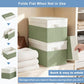 Large 22 Quart Linen Fabric Foldable Storage Bin Cube Organizer Basket with Flip (4 Count)