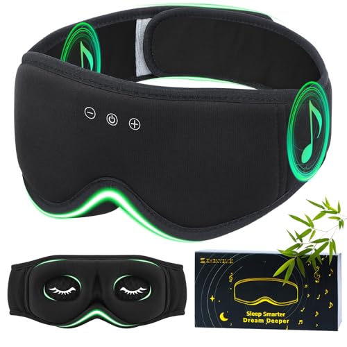 Bamboo Cotton Large Sleep Mask with Bluetooth Wireless Headphones
