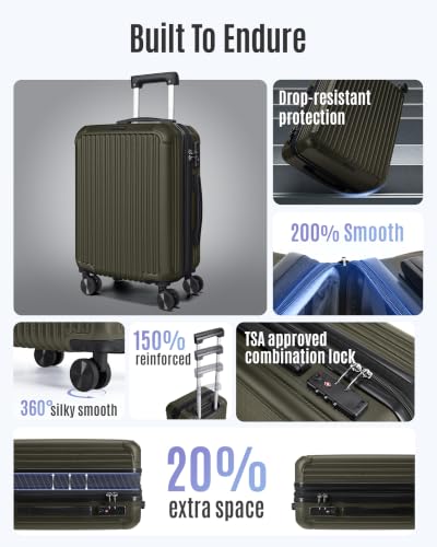 20 Inch Carry On Luggage 22x14x9 Airline Approved