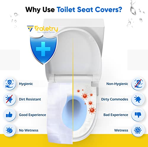 Toilet Seat Covers Disposable Flushable Travel Pack of 50 (50 Count)