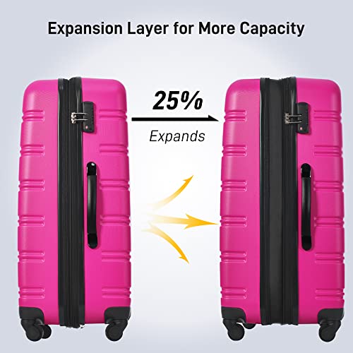 Luggage sets of 13 Piece 16 20 20 28 IN Carry on Luggage Hard Case Pink Luggage Expandable Checked Luggage Suitcase Set with Wheels (13 Count)