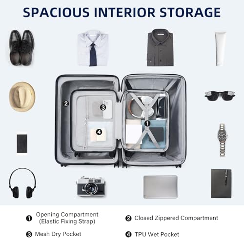 20" 28" Expandable Luggage Sets 2 Piece Hard Shell Suitcases (2 Count)