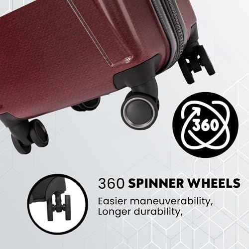 Traverse 20 Inch Expandable Hardside Upright Carry On Suitcase with 360° Spinner Wheels (3 Count)