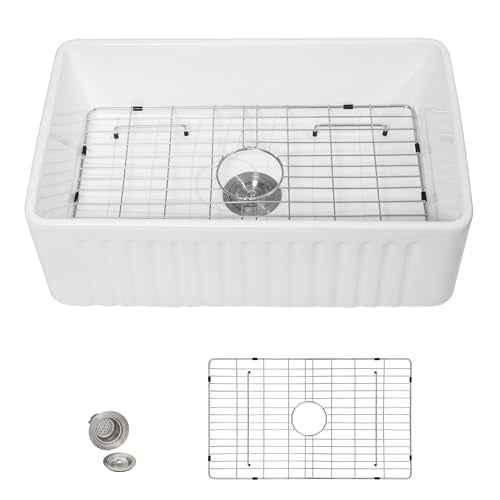 30"x18" White Farmhouse Kitchen Sink