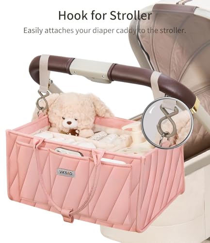 Pink Diaper Caddy Organizer