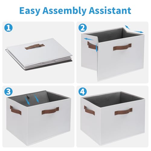 Large Fabric Storage Bins with 3 Handles