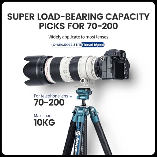 Carbon Fiber Tripod 60 Inch 360 Degree Ball Head Quick Release Plate Lightweight Travel Tripod