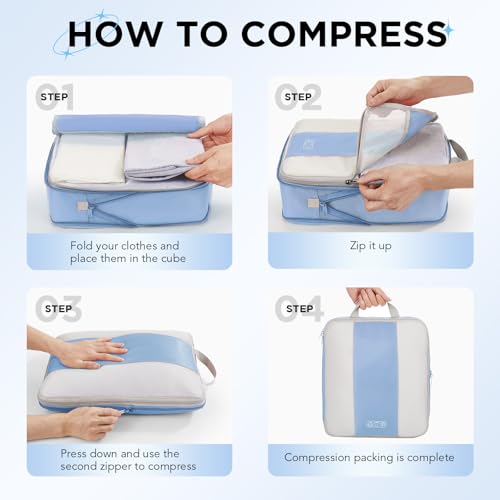 10 Set Compression Packing Cubes for Travel Essentials (10 Count)