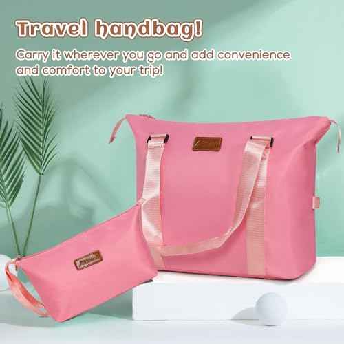 Luggage Set 3 Piece Luggage Set ABS hardshell Spinner Wheels Luggage Carry on Suitcase with Weekender bag & Toiletry bag（Pink） (3 Count)