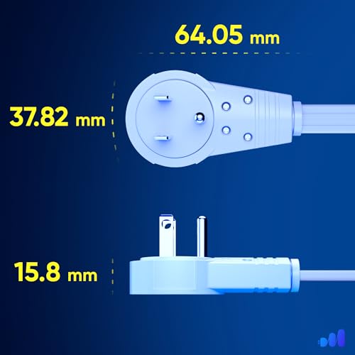 1 Ft UL 360° Rotating Flat Plug Extension Cord