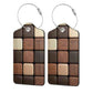 2 Pack Luggage Tags for suitcases Wood Blocks Walnut TSA Approved Label Luggage Tag Baggage Tag Leather Stainless Steel Loop Label Tag for Men Women Travel Bag Suitcase (2 Count)
