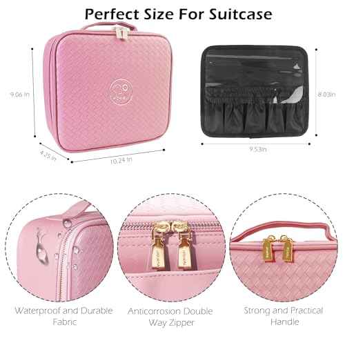 Travel Makeup Bag Cosmetic Bag Makeup Organizer Bag with Lighted Mirror
