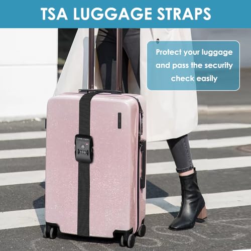 2 Pack Luggage Straps for Suitcases with TSA Lock