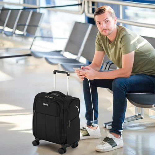 16 Inch Underseat Small Carry On Luggage with Spinner Wheels