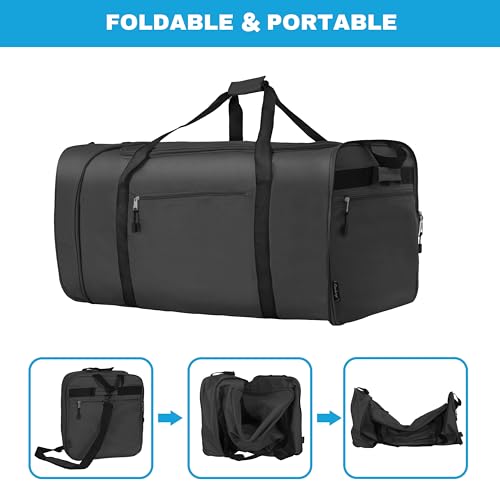 100L Foldable Rolling Duffel Bag with 2 Wheels