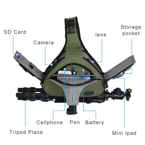 Camera Bag Sling Backpack Camera Case Waterproof with Rain Cover Tripod Holder