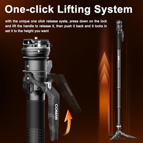 One Click Lifting Monopod with Feet