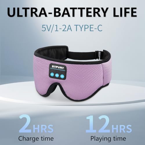 Sleep Mask Bluetooth Headphones Soft Wireless Headband Eye Mask Blackout with Microphone