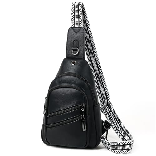 7L Crossboydy Sling Bag for Women Vegan Leather Crossbody Purse Fanny Pack Chest Bag for Travel