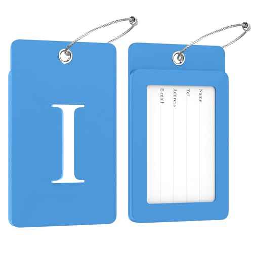 2 Pack Initial Luggage Tags for Suitcases Airplane Travel Essentials (2 Count)