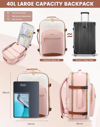 40L Travel Backpack for Women & Men