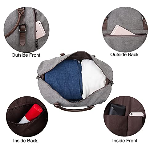 Leather Travel Bag with Shoe Pouch