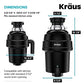KGUW2-33MB-100-100, Bellucci Workstation 32 in. Undermount Granite Composite Single Bowl Kitchen Sink in Metallic Black with WasteGuard 1 HP Continuous Feed Garbage Disposal and Accessories