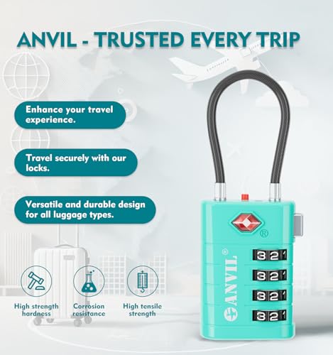 TSA Approved Luggage Locks with Search Alert Indicator (3 Count)