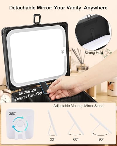 Travel Makeup Case with LED Mirror