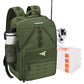 KarryAll Fishing Backpack with Rod Holder 4 Tackle Boxes (4 Count)