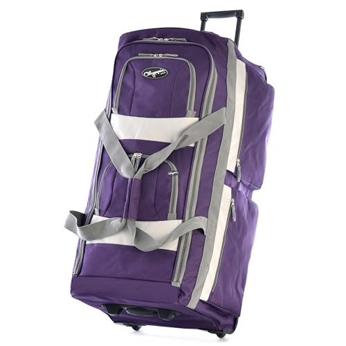 29 inch Jumbo Size 8 Pockets Wheeled Rolling Duffel Bag Water Resistant Luggage Lightweight Travel Suitcase with Retractable Handle