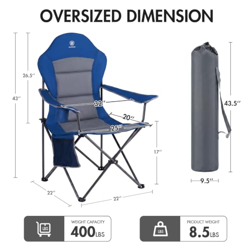 High Back Folding Camping Chair Oversized and Fully Padded