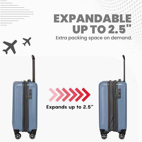 Rails Expandable Hardside Upright Suitcase with 360° Spinner Wheels