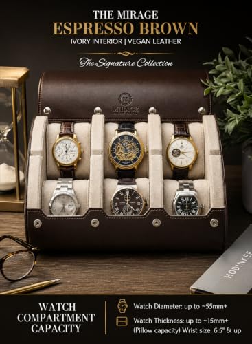 Watch Travel Case for Men Watch Roll for Travel Organizer and Display Watch Case (26 Count)