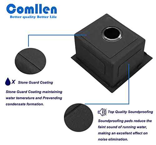 15”x15” Black Drop In Bar Sink