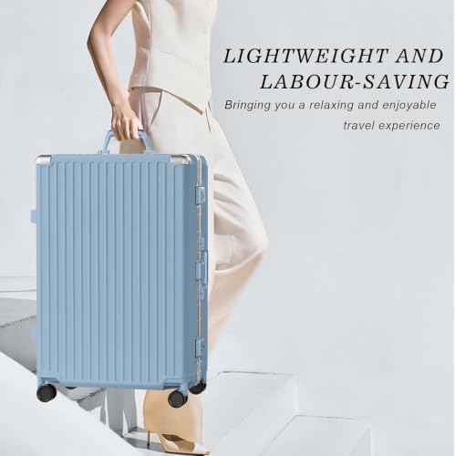 Luggage Sets 2 Piece Aluminum Frame Carry On and Checked Suitcase PC ABS Hard Shell TSA Lock No Zipper