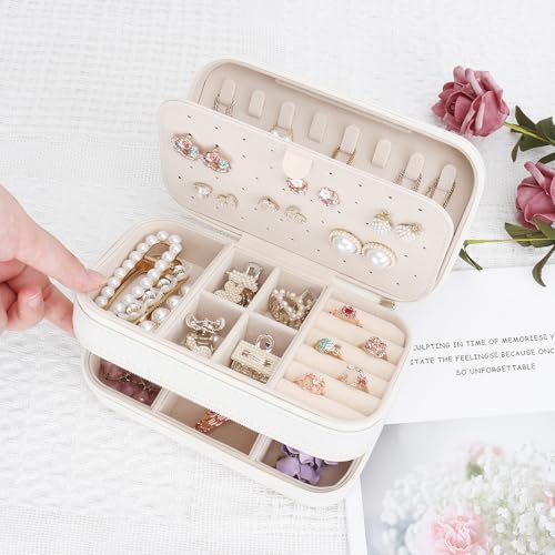 Small Travel Jewelry Box with Double Zipper