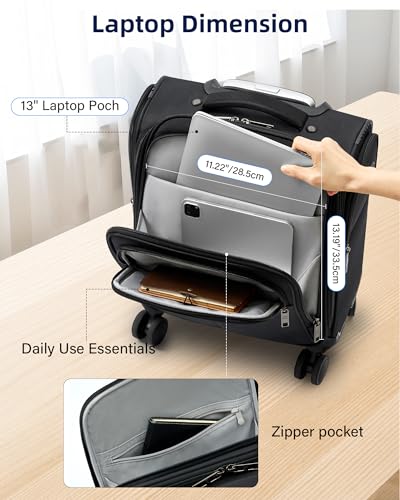 16 Inch Underseat Small Carry On Luggage with Spinner Wheels
