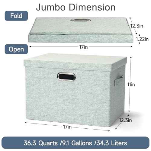 Storage Bins with Lids Fabric Closet Organizers Cubes Office Organization (3 Count)