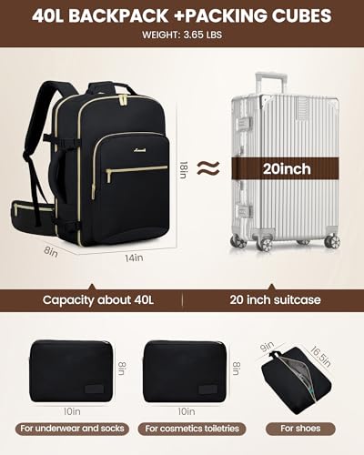 40L Travel Backpack with Waist Strap