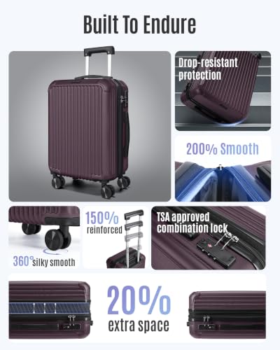 20 Inch Carry On Luggage 22x14x9 Airline Approved