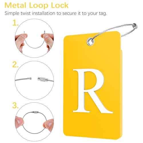 2 Pack Initial Luggage Tags for Suitcases Airplane Travel Essentials (2 Count)