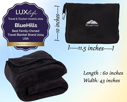2 Pack Premium Soft Travel Blanket Pillow Airplane Plush (2 Count)